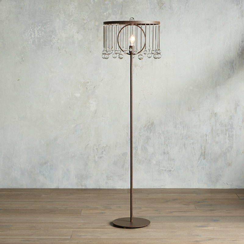 美式乡村铁艺落地灯复古水晶梦幻城堡公主房落地灯客厅卧室灯具