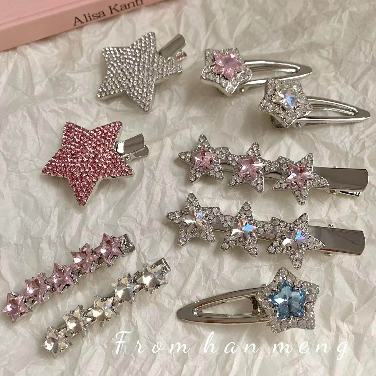 星星发卡y2k五角星发夹