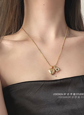 春季马蹄爱心ins项链小众叠戴