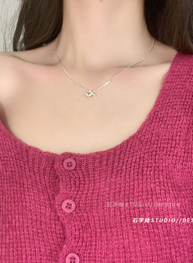 小众高级H字母925银项链女气质百搭毛衣链锁骨链网红爆款配饰颈链