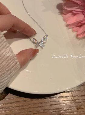 蝴蝶choker轻奢小众设计项链女