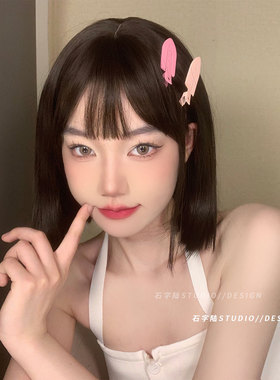 金属烤漆荧光色侧边夹明星同款