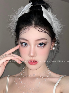 白天鹅羽毛头饰女2023新款
