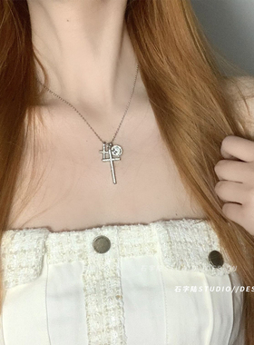 十字架辣妹双层叠戴项链