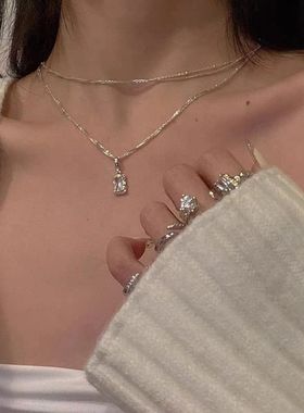 高级感银项链女小众设计