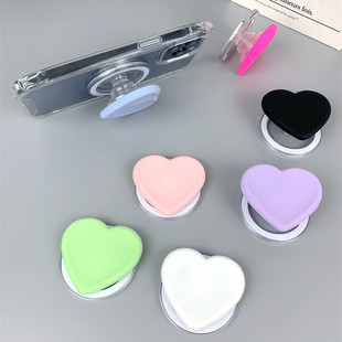 适用手机壳带磁吸支架气囊通用非粘贴可拆卸可折叠伸缩指环扣硅胶