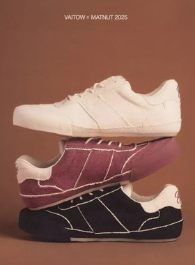 MATNUT x VAITOW “歪头”系列 黑/红/米白色 情侣 平底 德训鞋