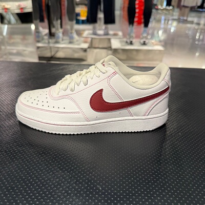 Nike/耐克女鞋COURT运动休闲耐磨复古红白轻便低帮板鞋IO9552-100