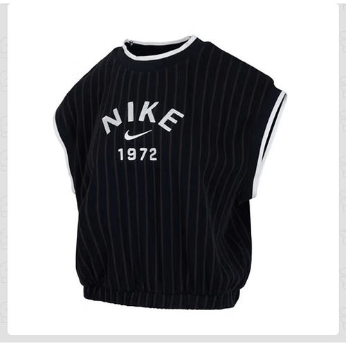 NIKE耐克背心女夏季新款圆领宽松透气条纹运动无袖T恤HV2093-010