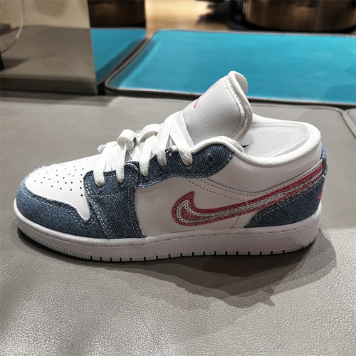 Nike/耐克Air Jordan 1 Low白蓝粉女鞋百搭运动篮球鞋HQ2001-400