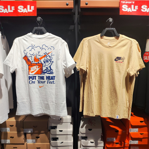Nike/耐克男子夏季新款圆领印花休闲运动短袖T恤FV3755-252-100