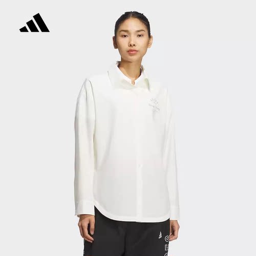Adidas/阿迪达斯正品W VB SHIRT女士长袖凉感翻领衬衫JN7779