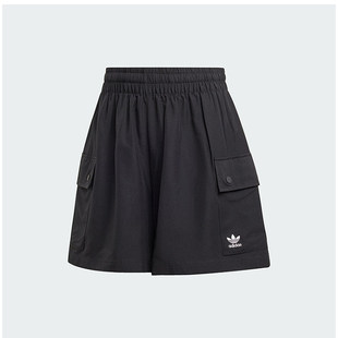 Adidas阿迪达斯三叶草工装宽松高腰运动裤2026夏女子短裤JD1514