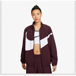 Nike/耐克梭织外套女士新款宽松透气大勾立领运动夹克HV4108-652