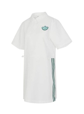 Adidas/阿迪达斯三叶草时尚短袖女复古收腰运动休闲连衣裙 JI7482
