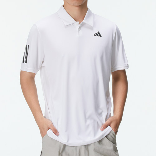 Adidas阿迪达斯POLO衫夏季透气翻领T恤休闲商务风白色短袖IS2295