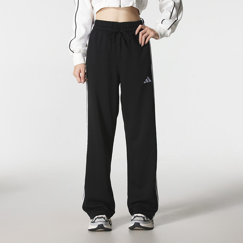 Adidas阿迪达斯新款女长裤健身休闲百搭运动直筒三条纹长裤JW7182