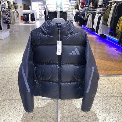 阿迪达斯男款立领保暖羽绒服外套