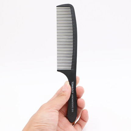 超薄黑色0516碳钢硬塑料男士平头推边角梳发型师剪发美发苹果梳子