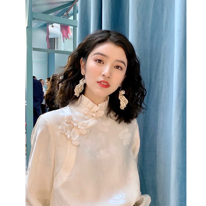 中式唐装国风提花衬衫女早春高级设计感小众轻奢气质百搭复古上衣