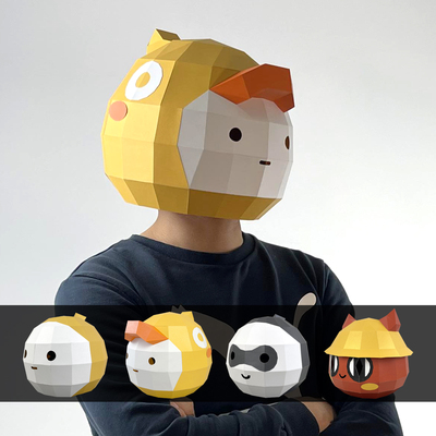 纸模头套面具道具手工