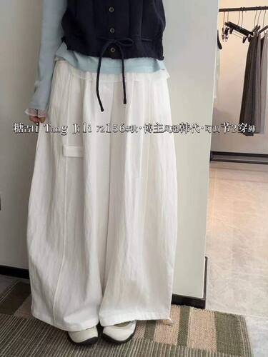 糖吉72156韩系可调节两用气球裤女秋季 褶皱肌理感阔腿休闲裤