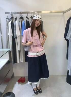 UNCLEBE夏新款韩系卡通印花短袖T恤女宽松显瘦休闲百搭上衣77513
