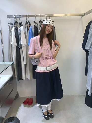 UNCLEBE夏新款韩系卡通印花短袖T恤女宽松显瘦休闲百搭上衣77513