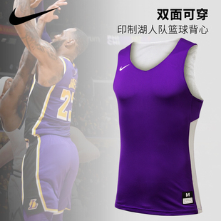 湖人队詹姆斯定制NIKE球服女bf风 耐克篮球背心篮球服运动T恤短袖