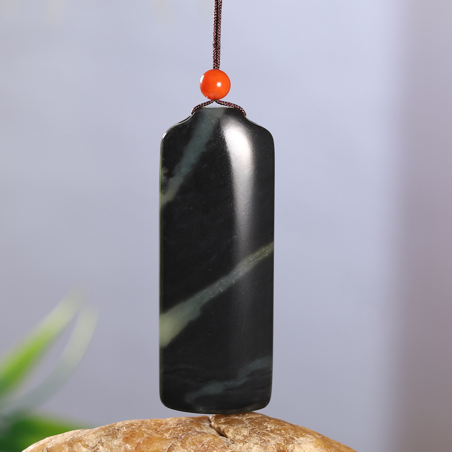 新疆和田玉籽料青花玉无事牌素牌吊坠天然玉石男女款挂件玉佩将将