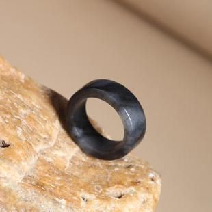 新疆和田玉籽料青花玉戒指戒圈指环玉扳指玉佩将将