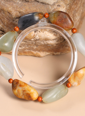 和田玉籽料独籽原石手链