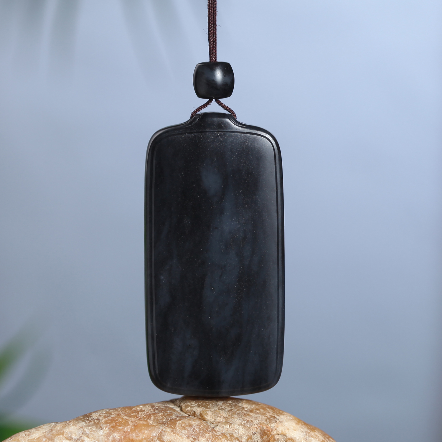 新疆天然和田玉青花籽料无事牌吊坠玉牌子玉佩挂件玉佩将将