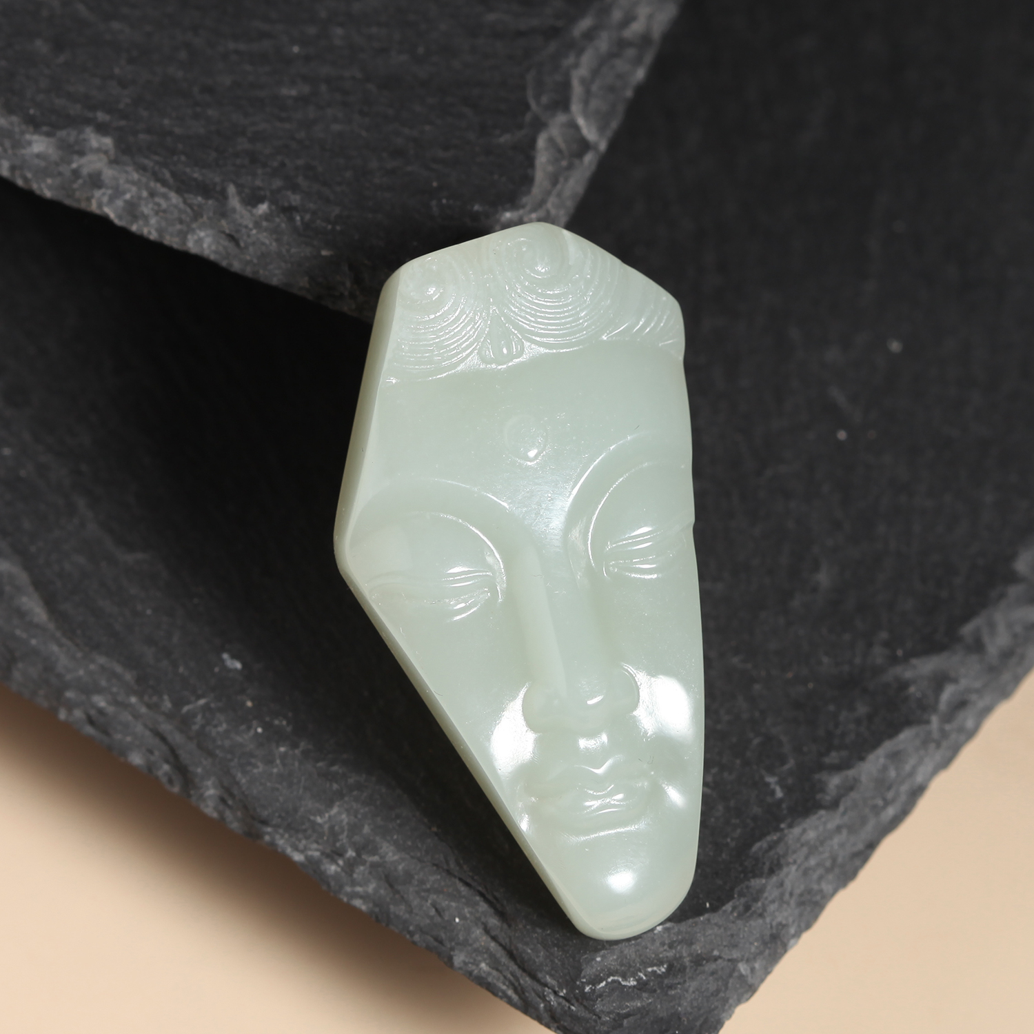 天然和田玉佛相禅意佛像北魏残片风格吊坠男女款挂件玉佩将将