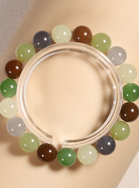 天然和田玉多宝10mm圆珠手串