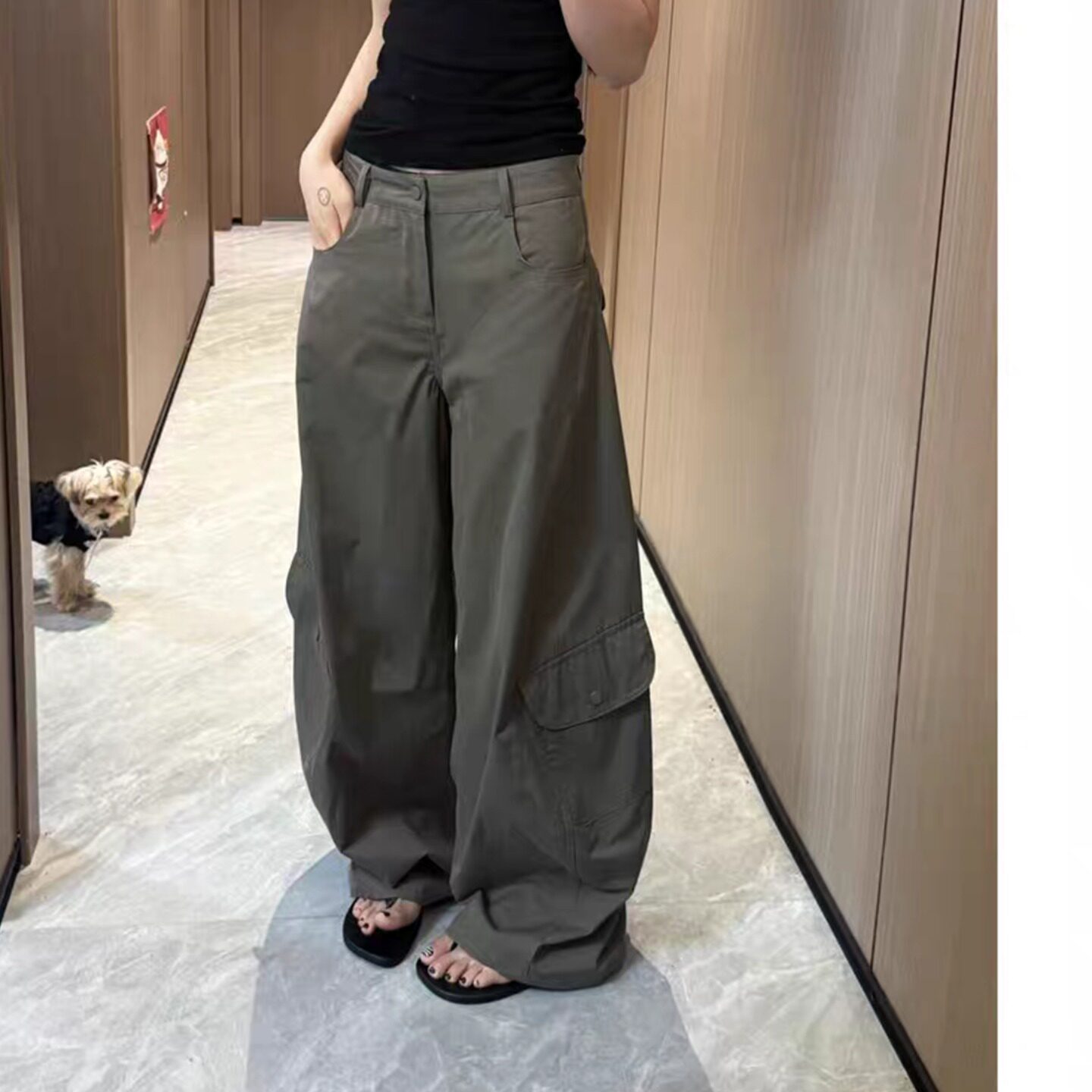 大码女装美式辣妹工装裤女胖mm休闲裤宽松百搭阔腿裤2026春夏裤子