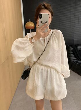 夏季新款防晒套装大码胖MM气质搭配一整套高级感时尚薄款上衣女