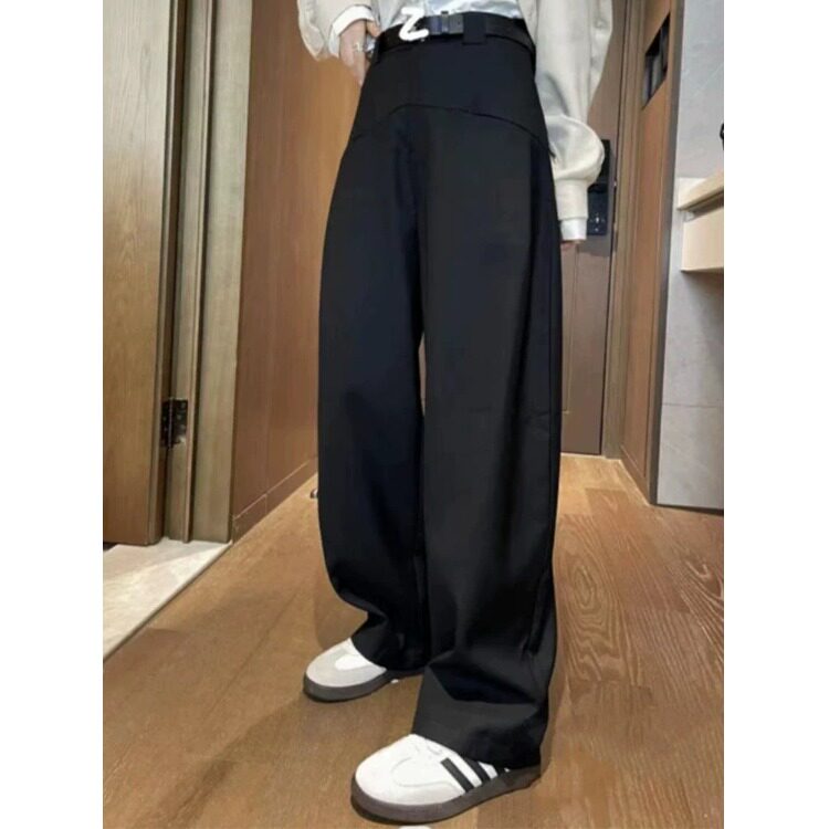 胖MM梨形身材西装阔腿裤女2026夏季高腰大码女装显瘦休闲镰刀裤