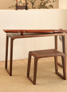 实木古琴专用桌凳老榆木古筝仿古书法桌子现代简约新中式共鸣琴桌