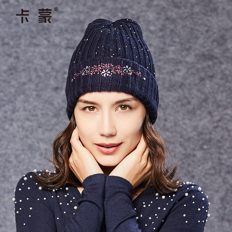 羊毛混纺女士帽子时尚护耳保暖防寒冬帽羊毛帽韩国潮冬季秋冬新款