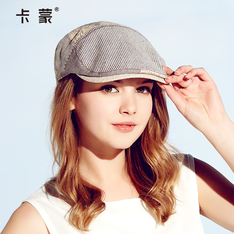 卡蒙帽子女夏天遮阳帽韩版潮时尚女帽户外贝雷帽纯棉鸭舌帽防晒帽