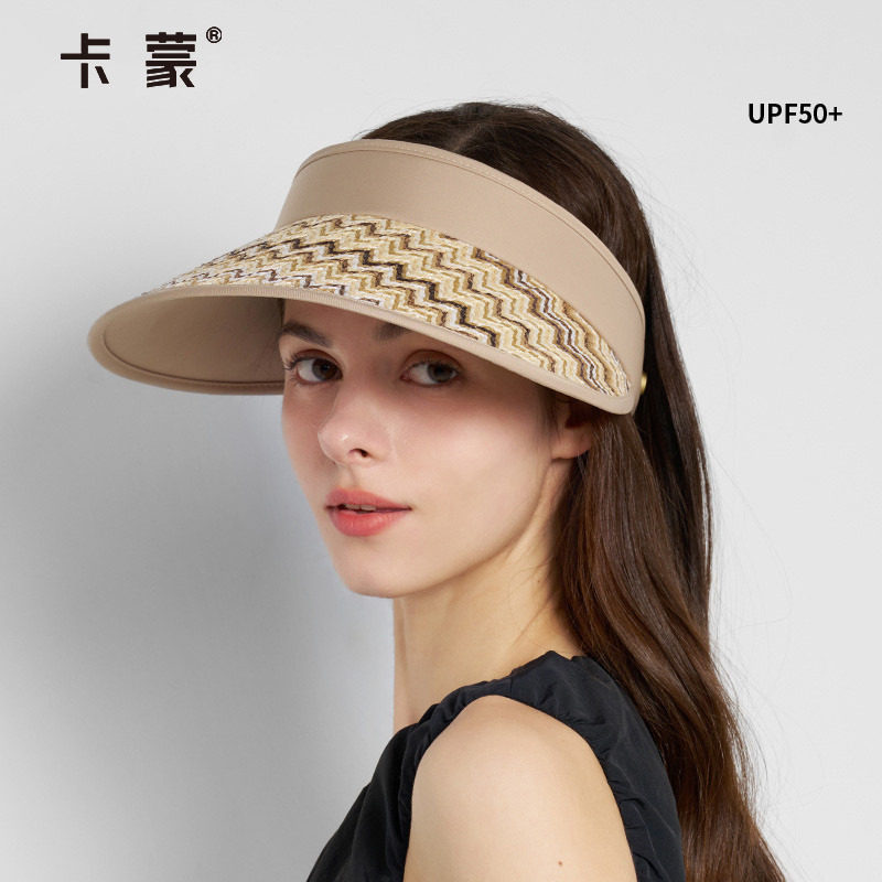 卡蒙新款凉帽空顶帽女式防晒帽防紫外线太阳帽夏季休闲遮阳帽草帽