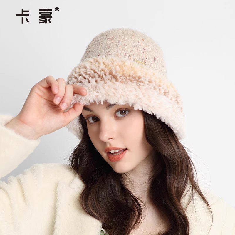 【卡蒙】编织帽女秋冬加绒保暖针织帽护耳毛线盆帽
