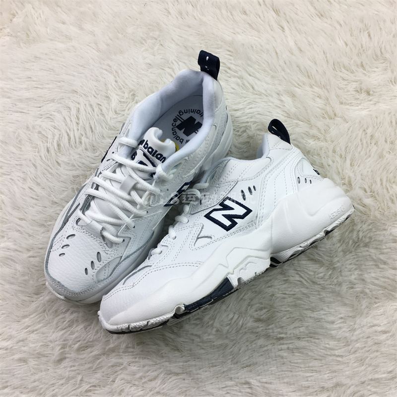 NEW BALANCE NB明星IU同款女子轻便增高运动休闲老爹鞋白WX608WT-封面