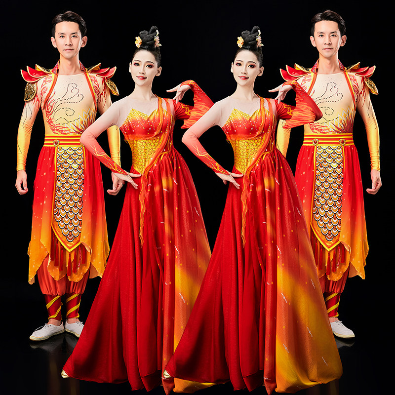 新款打鼓服演出服腰鼓中国风现代成人威风锣鼓服水鼓舞舞蹈服装女