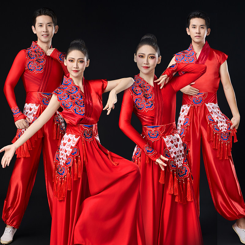 新款成人打鼓舞蹈演出服水鼓舞图片