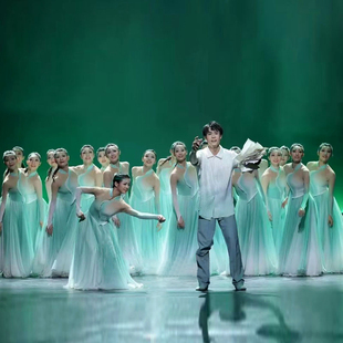 古典舞演出服女飘逸茉莉吟女子群舞艺考舞蹈服装 开场舞大摆裙长裙