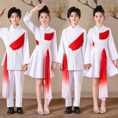 新款儿童大合唱团演出服中国风礼服中小学生诗歌朗诵比赛表演服装