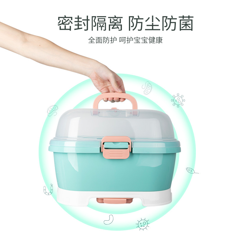 奶瓶收纳箱婴儿专用沥水架辅食储存防尘晾干置物架宝宝餐具收纳盒,婴童用品,奶瓶储存盒/奶瓶盒,淘宝优惠券,粉丝福利购,淘宝优惠卷