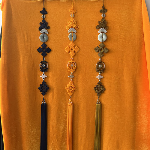 1.2米翡翠流苏中国结平安扣